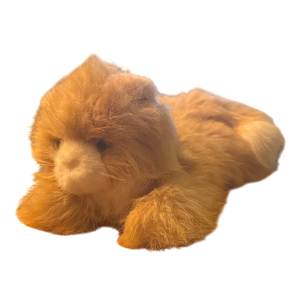 Vtg Applause Hand Puppet Fuzzles Cat Kitten Plush Toy Orange White 1989 12"